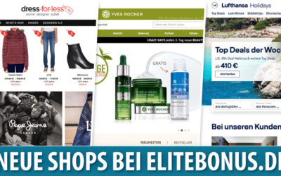 Neu bei elitebonus.de: dress-for-less, Yves Rocher & Lufthansa Holidays