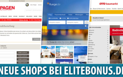 Neu bei elitebonus.de: fluege.de, Otto Baumarkt & 3Pagen