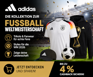 adidas WM Kollektion + bis zu 4% Cashback sichern